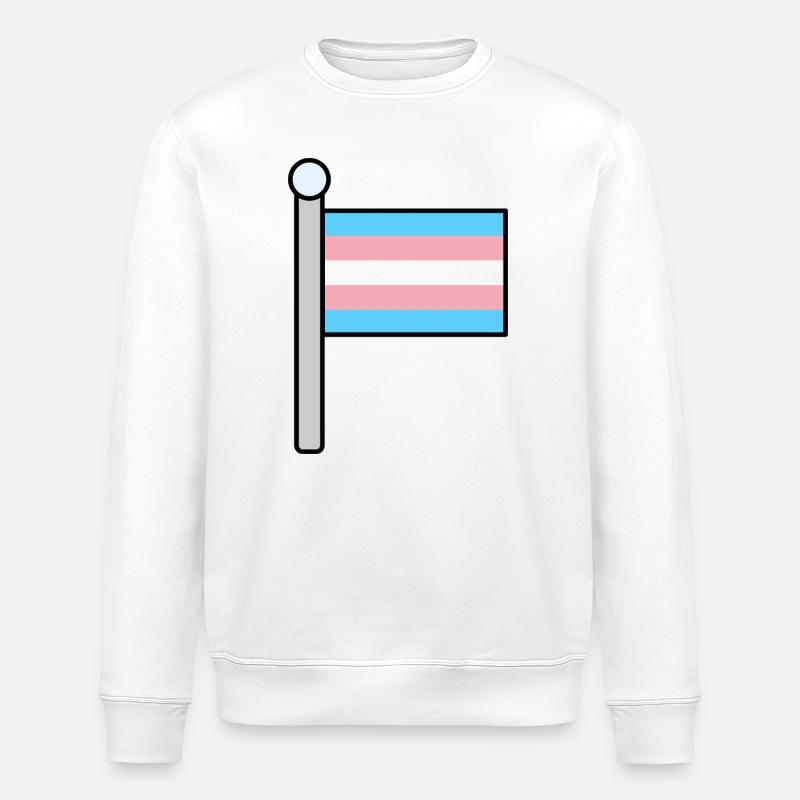 Drapeau de la Fierté Trans - Sweat bio ROLLER Stanley/Stella Unisexe - blanc