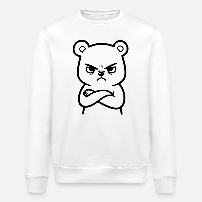 Wütender Bär Cartoon Illustration - Stanley/Stella Unisex Bio-Sweatshirt ROLLER - Weiß