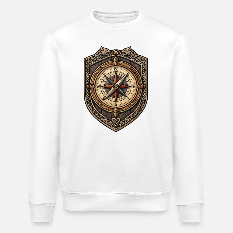 Wikinger Kompass Wappen - Stanley/Stella Unisex Bio-Sweatshirt ROLLER - Weiß