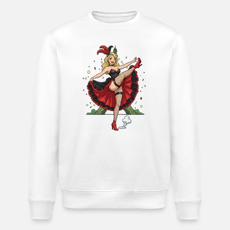 Pinup de Paris Cancan - Sweat bio ROLLER Stanley/Stella Unisexe - blanc