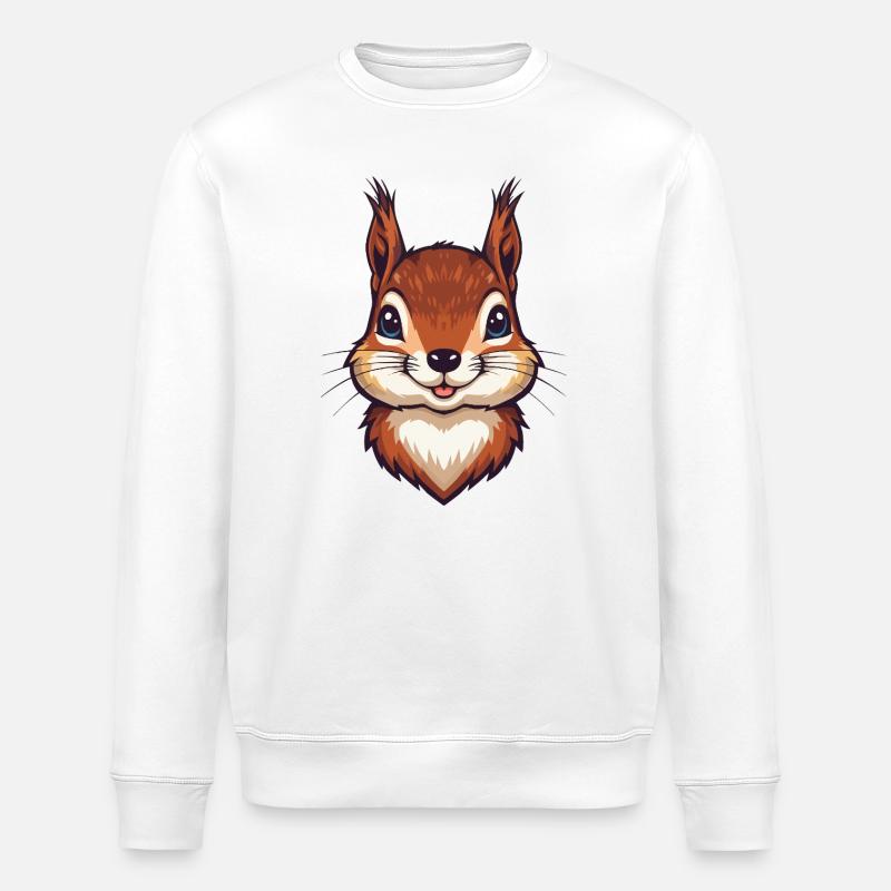 Tête d’écureuil mignonne - Sweat bio ROLLER Stanley/Stella Unisexe - blanc