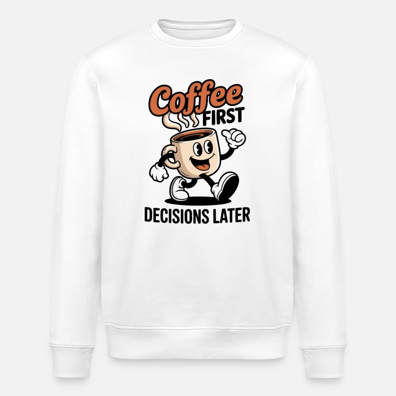 Kaffeeheld Karikaturbecher - Stanley/Stella Unisex Bio-Sweatshirt ROLLER - Weiß