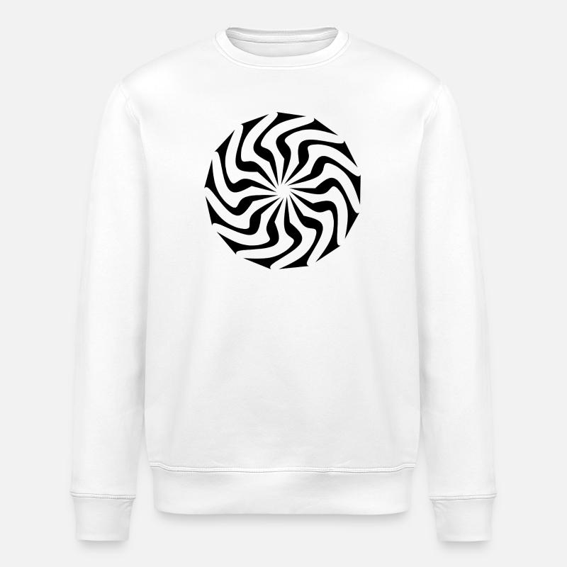 Geometrischer Schwarzer Wirbel - Stanley/Stella Unisex Bio-Sweatshirt ROLLER - Weiß