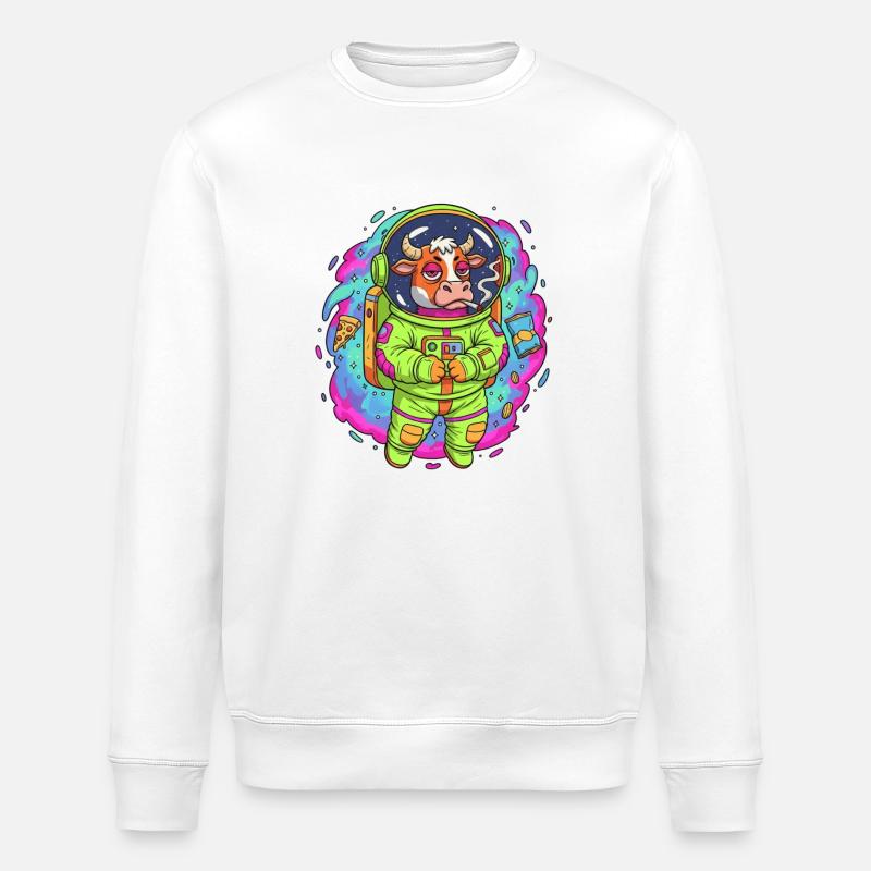 Space Muh - Stanley/Stella ROLLER Unisex Organic Sweatshirt - white