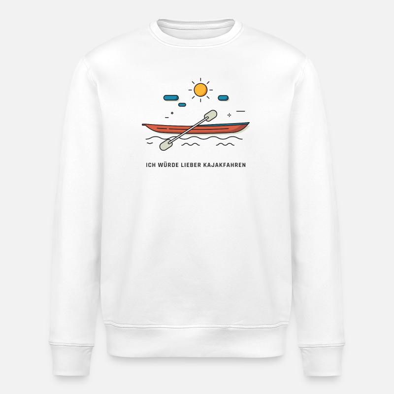 Ich Würde Lieber Kajakfahren - Stanley/Stella Unisex Bio-Sweatshirt ROLLER - Weiß