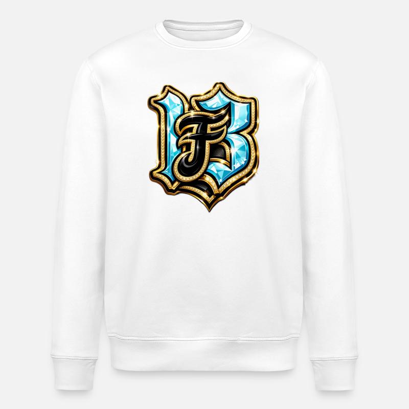 Edelstein-H Monogramm mit Glanzeffekt - Stanley/Stella Unisex Bio-Sweatshirt ROLLER - Weiß