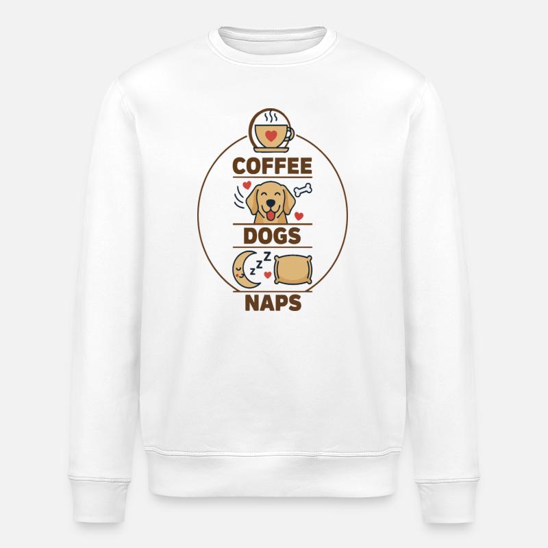 Coffee Dogs Nickerchen-Duo - Stanley/Stella Unisex Bio-Sweatshirt ROLLER - Weiß
