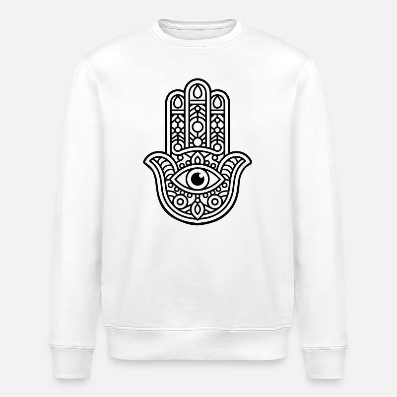 Hamsa-Zeichen - Stanley/Stella Unisex Bio-Sweatshirt ROLLER - Weiß