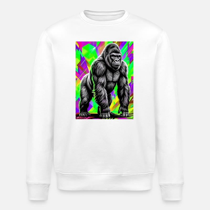 Gorilla - Stanley/Stella Unisex Bio-Sweatshirt ROLLER - Weiß