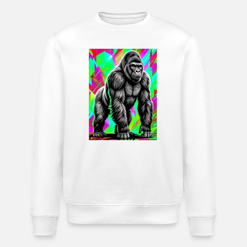gorilla - Stanley/Stella ROLLER Unisex Organic Sweatshirt - white