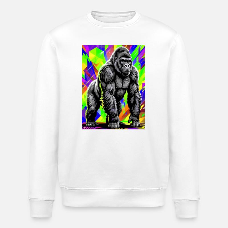 Gorilla - Stanley/Stella Unisex Bio-Sweatshirt ROLLER - Weiß