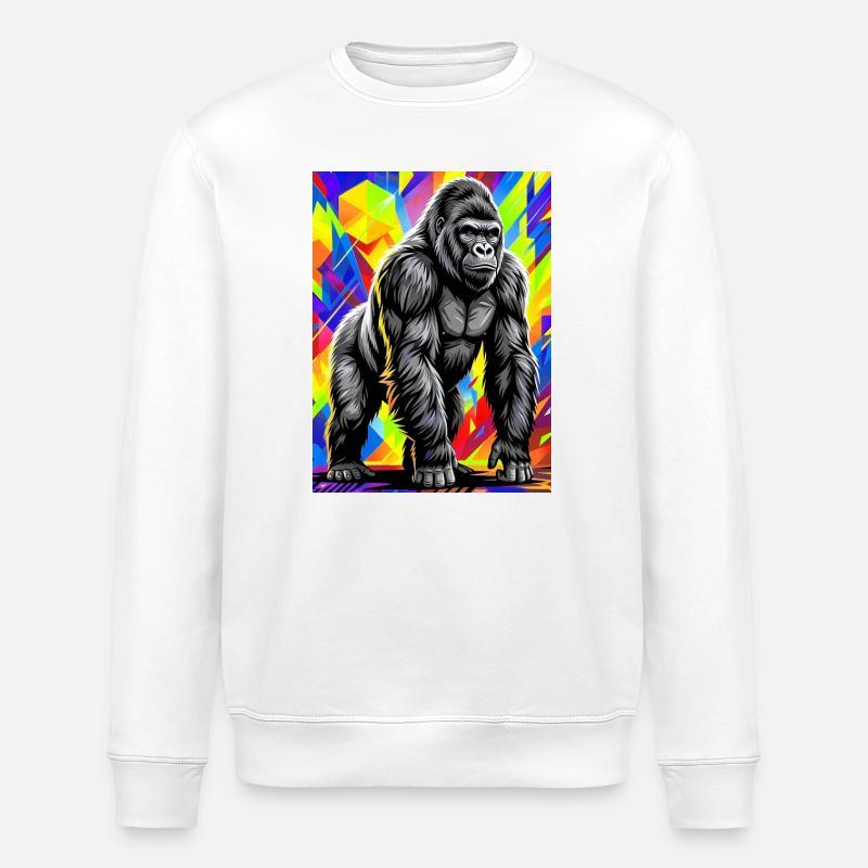 gorilla - Stanley/Stella ROLLER Unisex Organic Sweatshirt - white