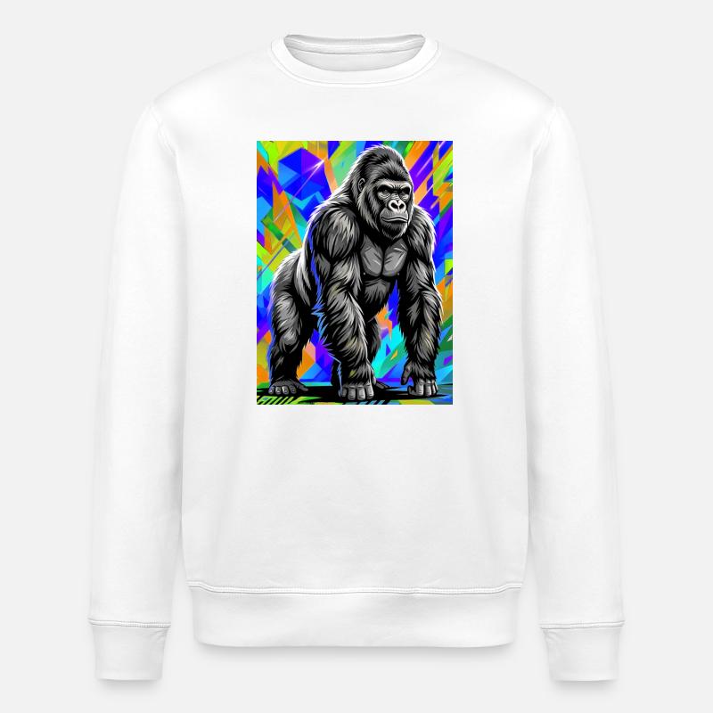 gorilla - Stanley/Stella ROLLER Unisex Organic Sweatshirt - white
