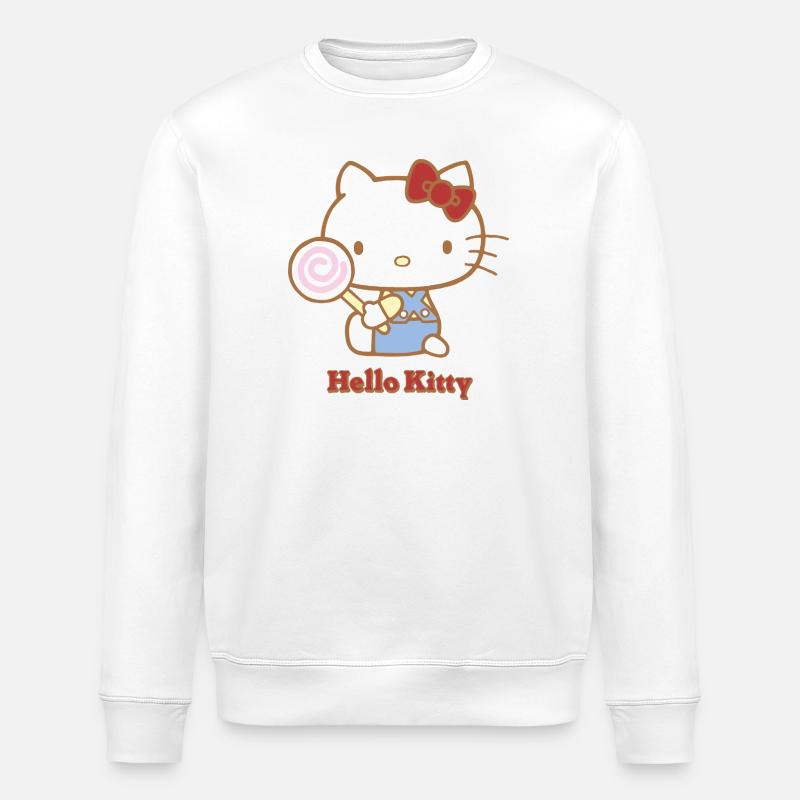 Hello Kitty With A Lollipop - Stanley/Stella ROLLER Unisex Organic Sweatshirt - white