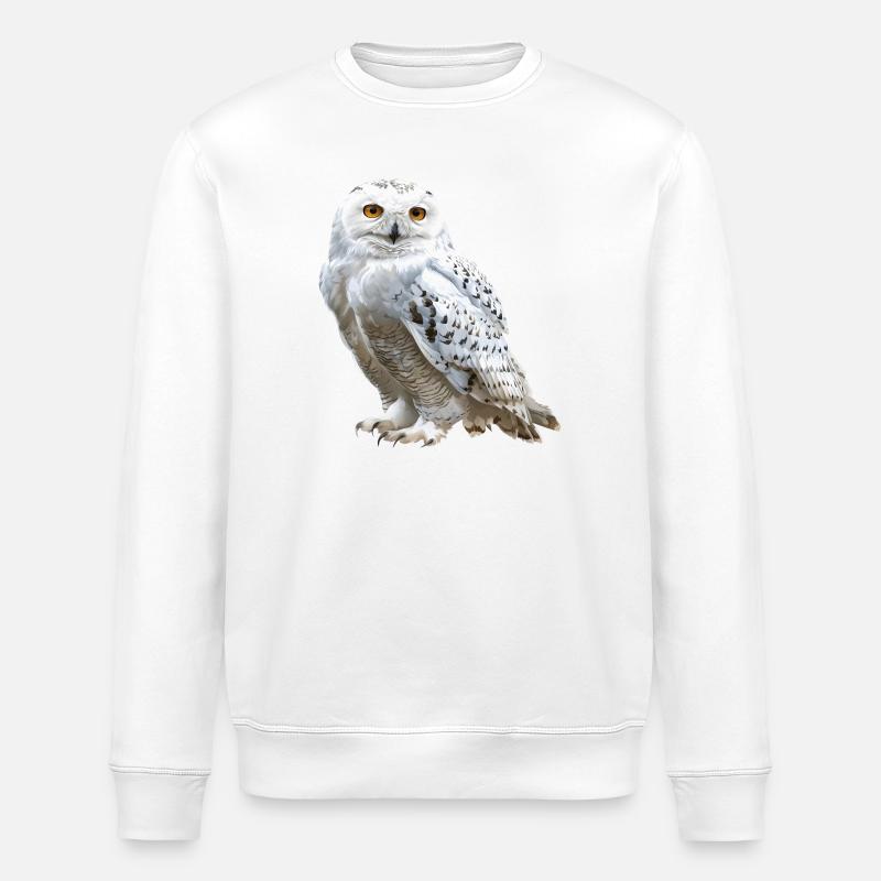 Schnee-Eule - Stanley/Stella Unisex Bio-Sweatshirt ROLLER - Weiß