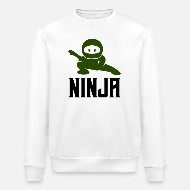 ninja comic - Stanley/Stella Unisex Bio-Sweatshirt ROLLER - Weiß
