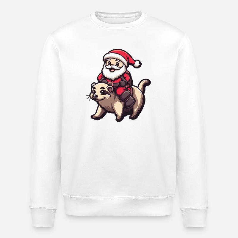 Suricate Père Noël Dessin animé - Sweat bio ROLLER Stanley/Stella Unisexe - blanc