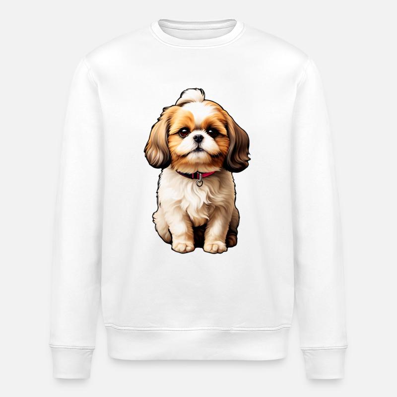 Süsser Shih Tzu - Stanley/Stella Unisex Bio-Sweatshirt ROLLER - Weiß