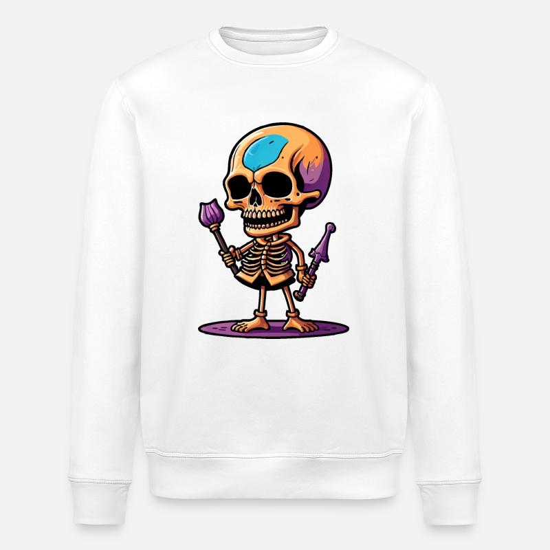 Squelette - Sweat bio ROLLER Stanley/Stella Unisexe - blanc