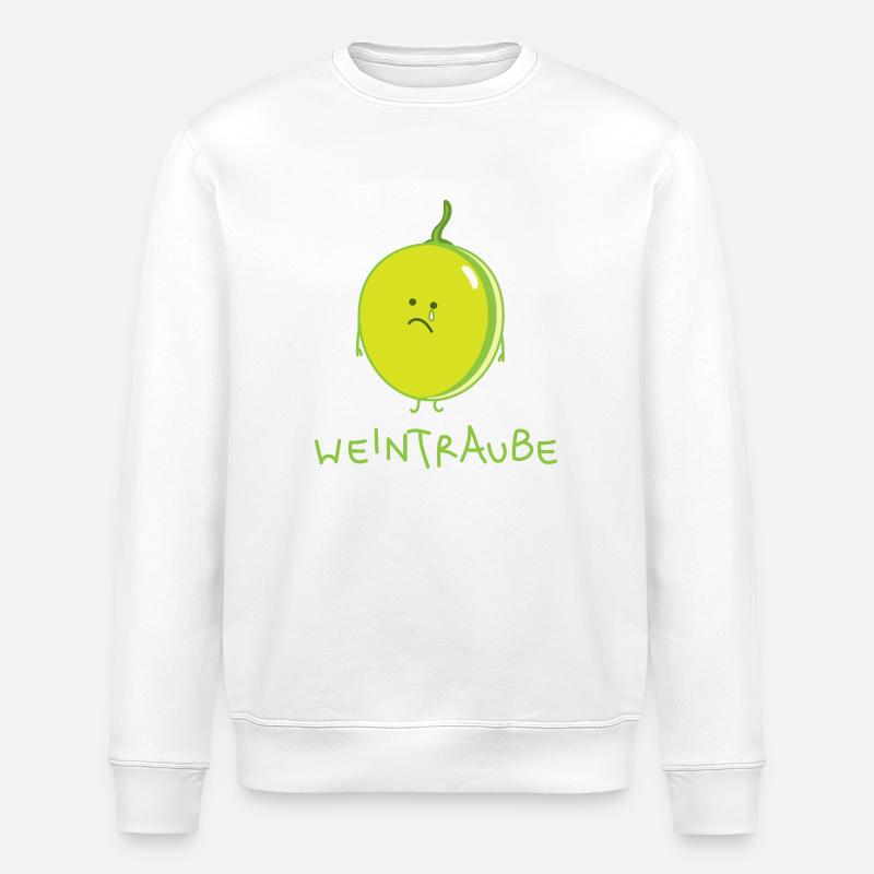 Lustige Weintraube weint - Stanley/Stella Unisex Bio-Sweatshirt ROLLER - Weiß
