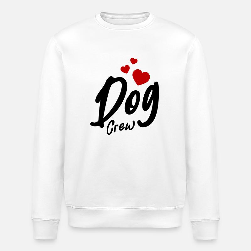 Dog Crew Herz - Stanley/Stella Unisex Bio-Sweatshirt ROLLER - Weiß
