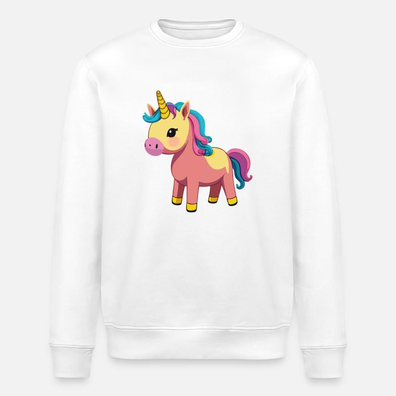 einhorn kindlich - Stanley/Stella Unisex Bio-Sweatshirt ROLLER - Weiß
