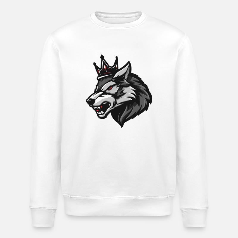 Couronne de loup - Sweat bio ROLLER Stanley/Stella Unisexe - blanc
