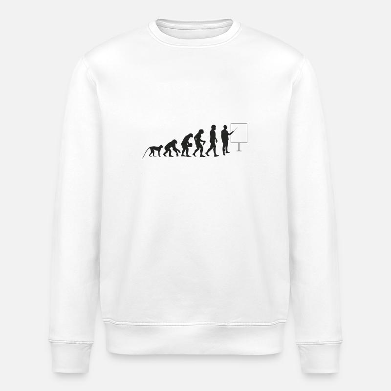 Teacher evolution - Stanley/Stella ROLLER Unisex Organic Sweatshirt - white