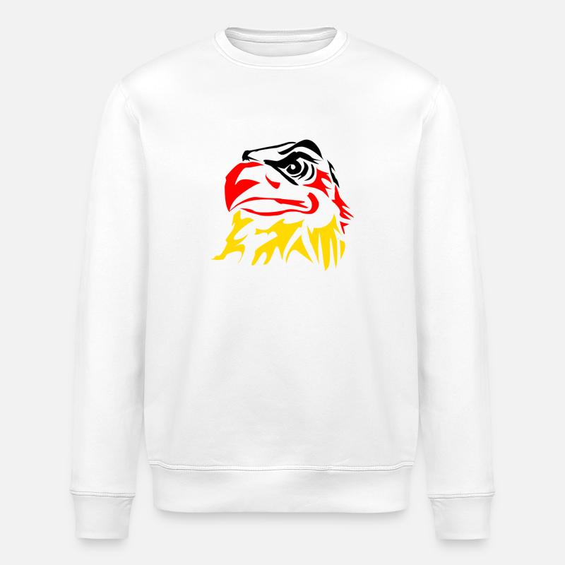 Black-red-gold eagle - Stanley/Stella ROLLER Unisex Organic Sweatshirt - white