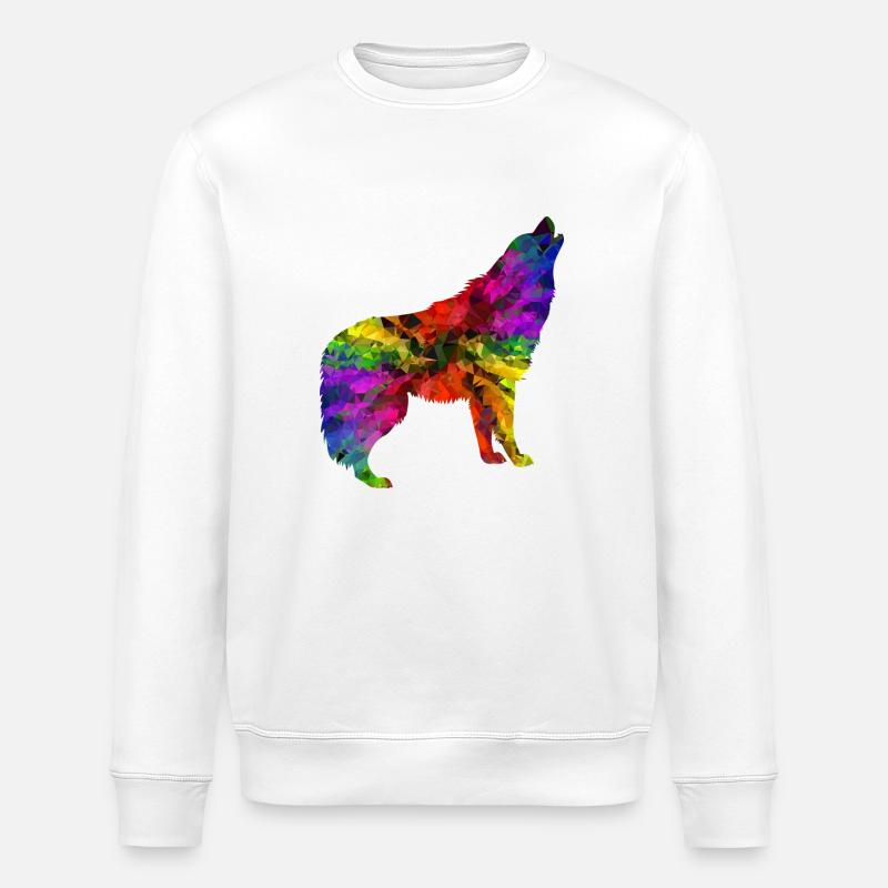 Rainbow Wolf Edition 2 - Sweat bio ROLLER Stanley/Stella Unisexe - blanc