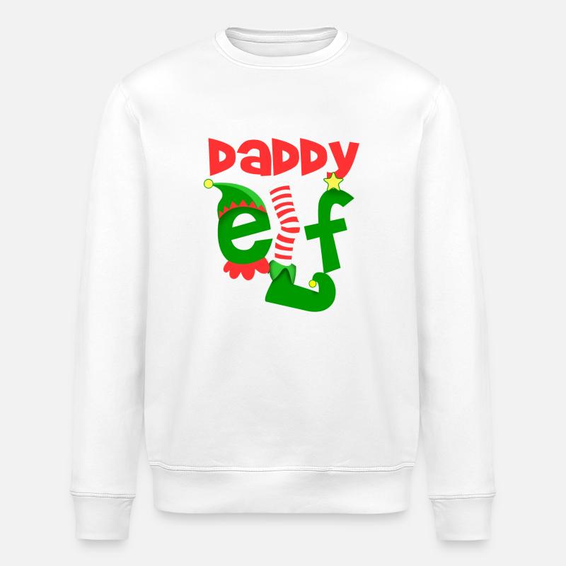 daddy elf - Stanley/Stella Unisex Bio-Sweatshirt ROLLER - Weiß