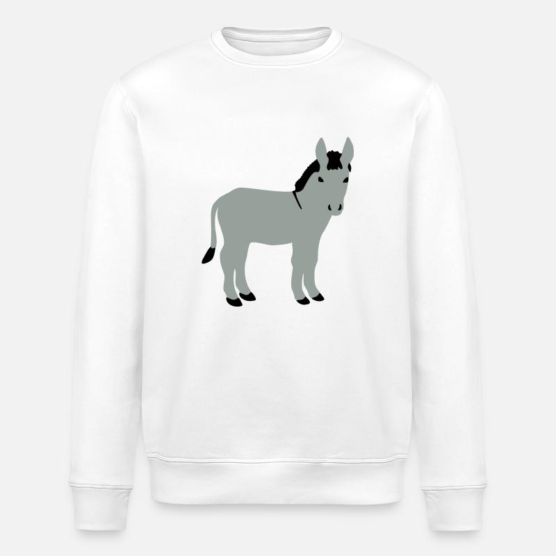 Eselchen Vektor vorn - Stanley/Stella Unisex Bio-Sweatshirt ROLLER - Weiß