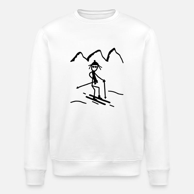 Les skieurs de ski - Sweat bio ROLLER Stanley/Stella Unisexe - blanc
