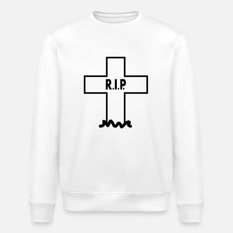 RIP Cross - Stanley/Stella Unisex Bio-Sweatshirt ROLLER - Weiß