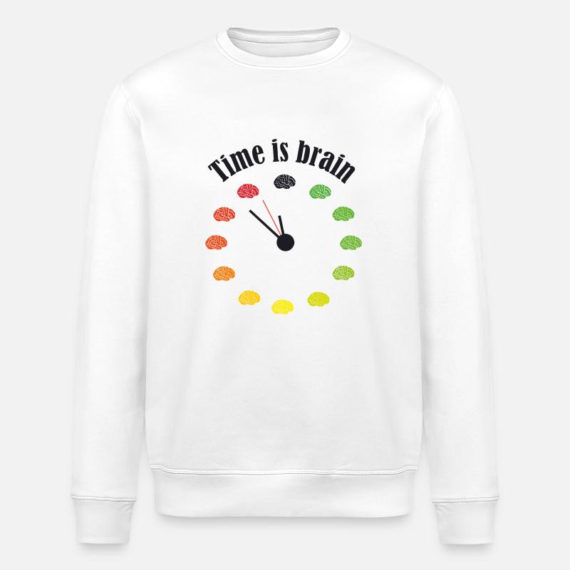 Time is brain - Stanley/Stella Unisex Bio-Sweatshirt ROLLER - Weiß