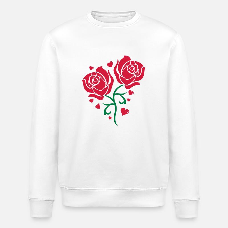 roses2 - Stanley/Stella ROLLER Unisex Organic Sweatshirt - white