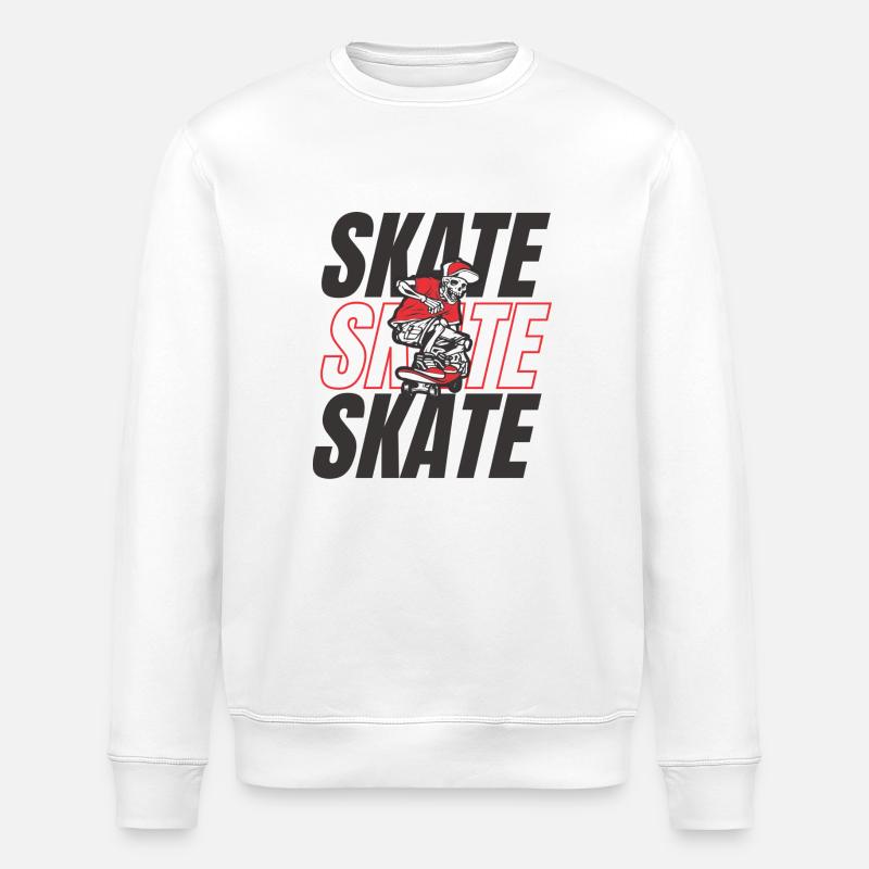 Skateboard - Sweat bio ROLLER Stanley/Stella Unisexe - blanc