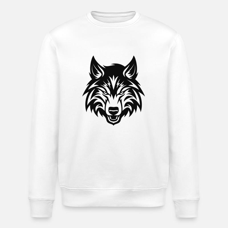 Wolf Emblem - Stanley/Stella ROLLER Unisex Organic Sweatshirt - white