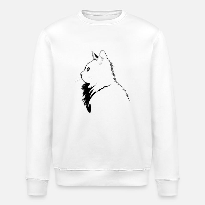 Katze, katzenmotiv - Stanley/Stella Unisex Bio-Sweatshirt ROLLER - Weiß