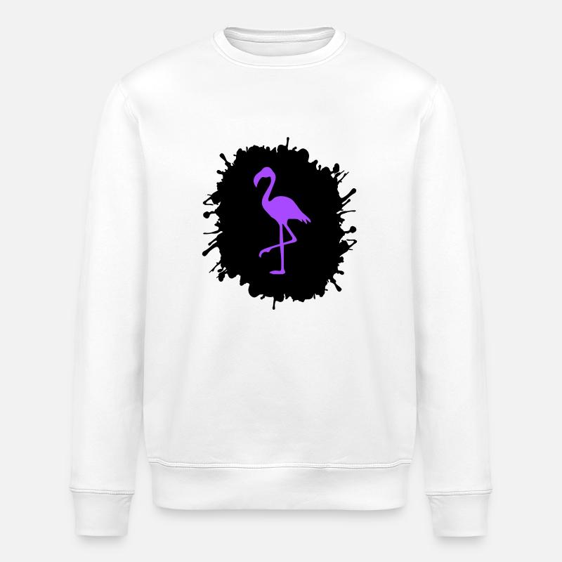 flamingo splatter - Stanley/Stella Unisex Bio-Sweatshirt ROLLER - Weiß