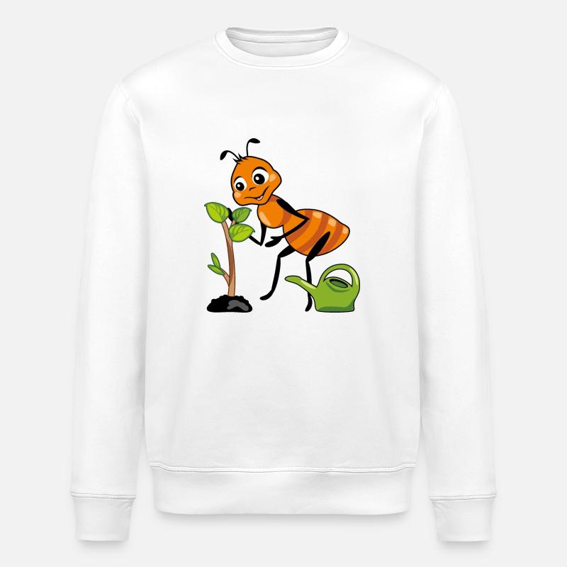 Lustiger Ameisengärtner - Stanley/Stella Unisex Bio-Sweatshirt ROLLER - Weiß