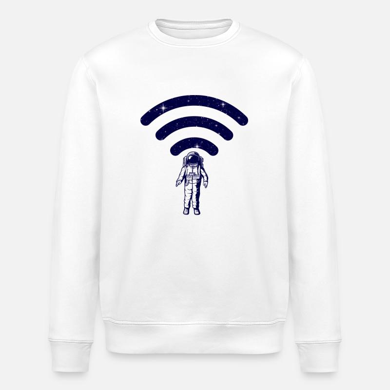 Astronauten-WLAN-Bereich - Stanley/Stella Unisex Bio-Sweatshirt ROLLER - Weiß