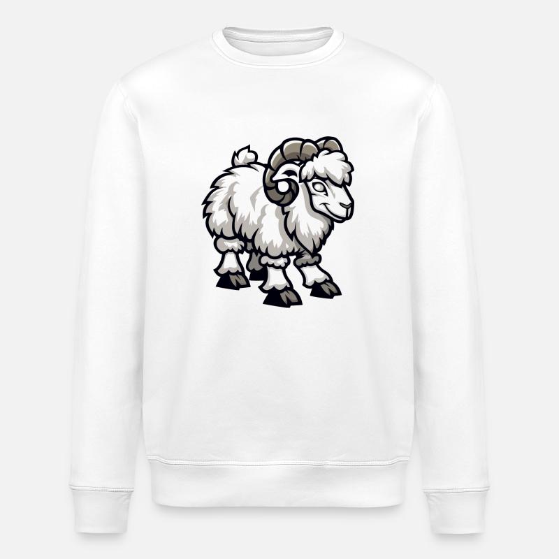 Schaf Steinbock - Stanley/Stella Unisex Bio-Sweatshirt ROLLER - Weiß