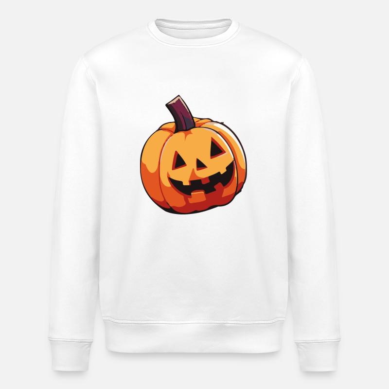 Pumpkin Comic Funny - Stanley/Stella ROLLER Unisex Organic Sweatshirt - white