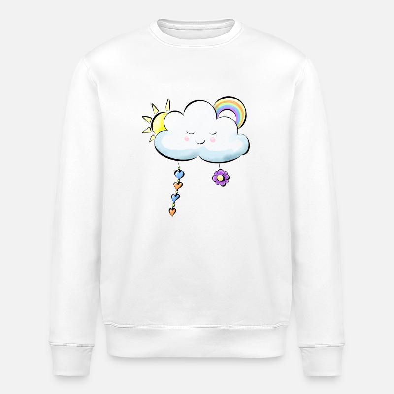 blue cloud - Stanley/Stella ROLLER Unisex Organic Sweatshirt - white