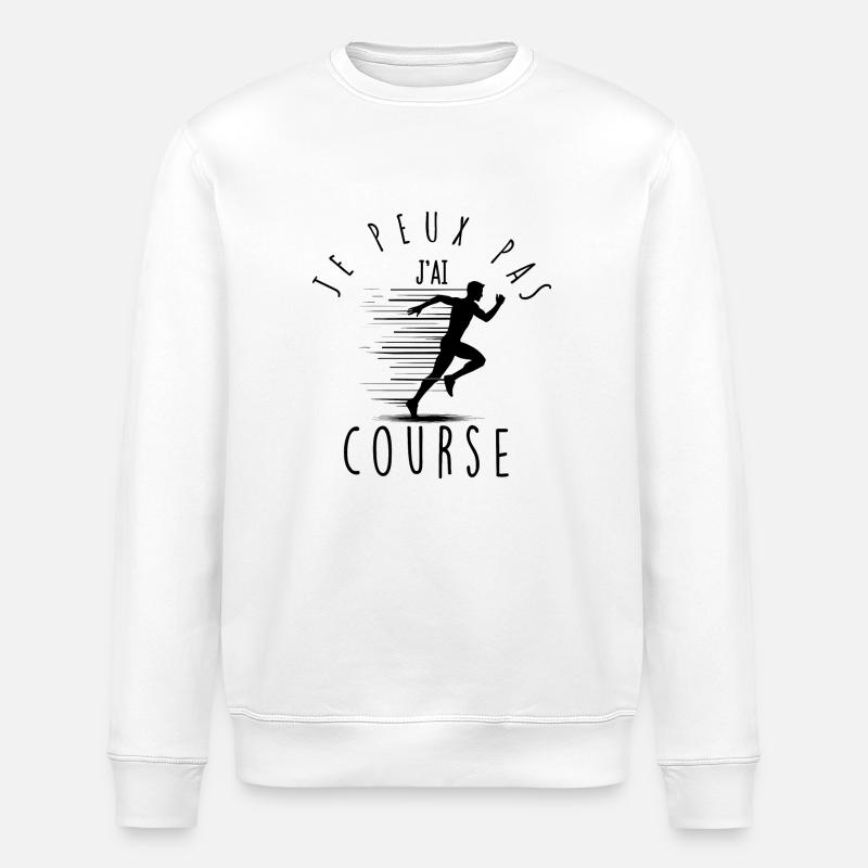 I can't, I have race. - Stanley/Stella ROLLER Unisex Organic Sweatshirt - white