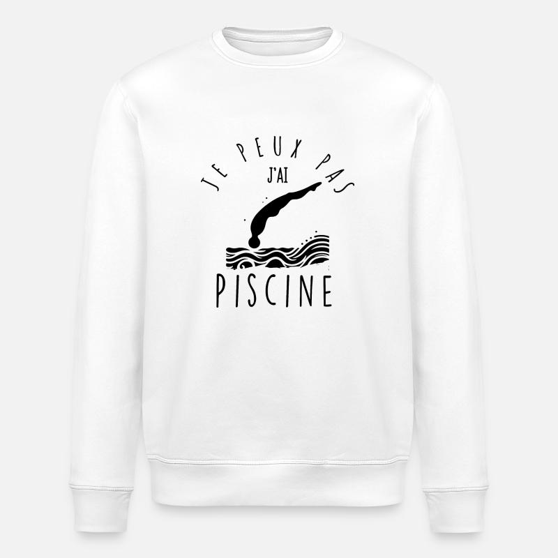 Je peux pas, j'ai piscine. - Sweat bio ROLLER Stanley/Stella Unisexe - blanc