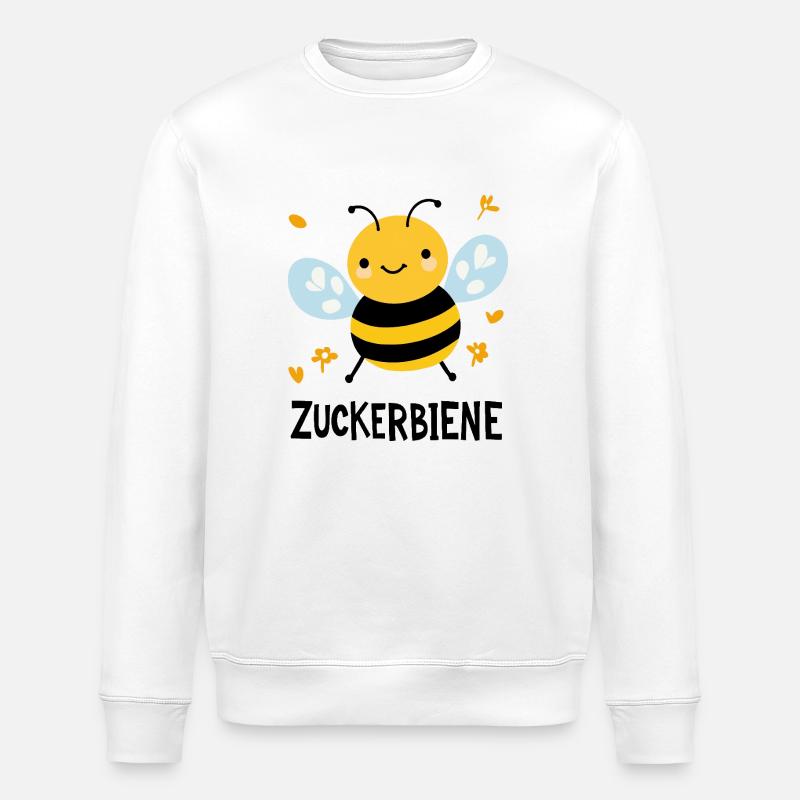 Sugar bee - Stanley/Stella ROLLER Unisex Organic Sweatshirt - white