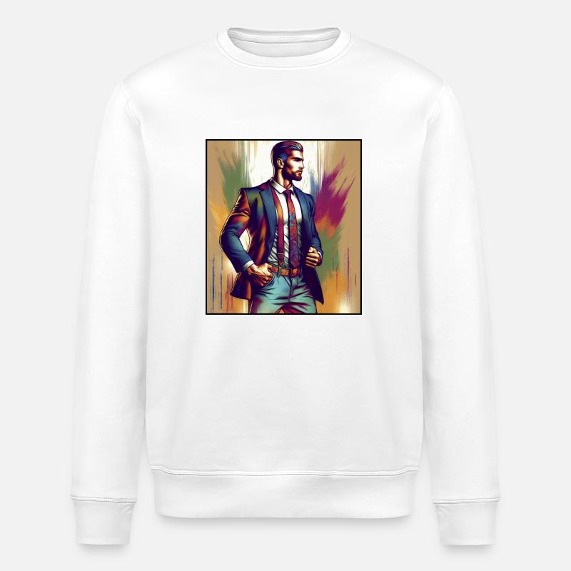 Geschäftsmann im Anzug - Stanley/Stella Unisex Bio-Sweatshirt ROLLER - Weiß