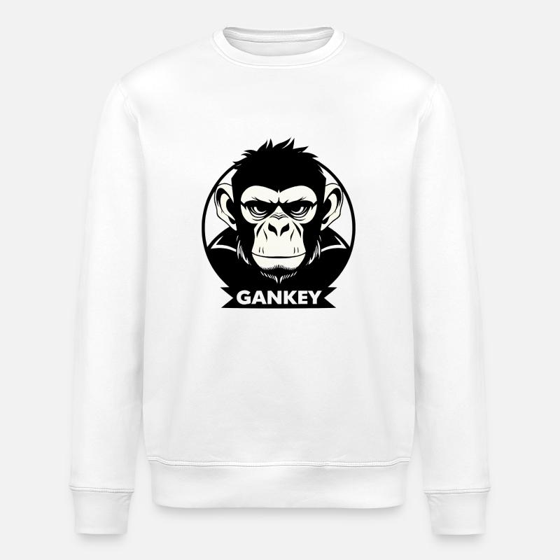 Gankey Monkey - Stanley/Stella ROLLER Unisex Organic Sweatshirt - white